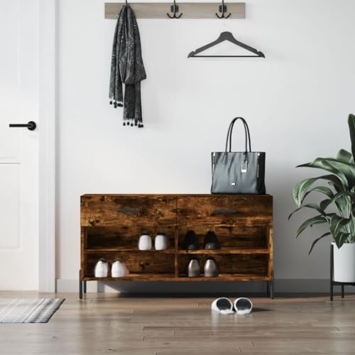 Furniture Home Tools Schuhbank aus geräucherter Eiche, 102 x 35 x 55 cm, Holzwerkstoff von csderty