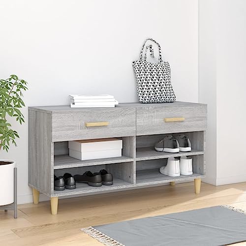 Furniture Home Tools Schuhschrank, Grau, Sonoma, 102 x 35 x 55 cm, Holzwerkstoff von csderty