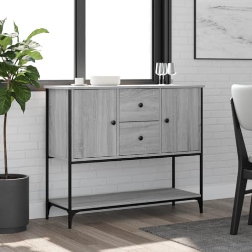Furniture Home Tools Sideboard Grau Sonoma 100x36x85cm Holzwerkstoff von csderty