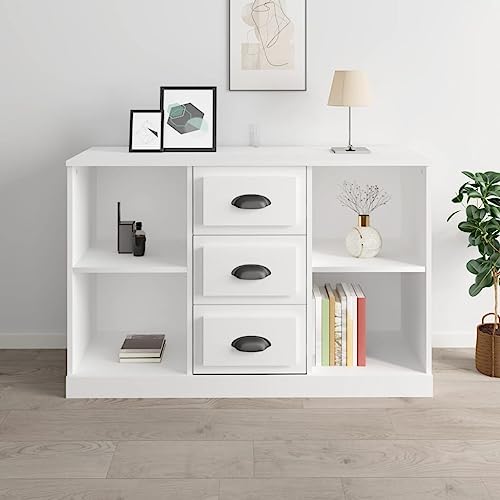 Furniture Home Tools Sideboard Hochglanz Weiß 104,5 x 35,5 x 67,5 cm Holzwerkstoff von csderty