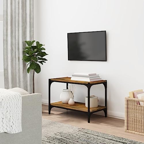 Furniture Home Tools TV-Schrank, Raucheiche, 60 x 33 x 41 cm, Holzwerkstoff und Stahl von csderty