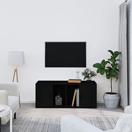 Furniture Home Tools TV-Schrank, Schwarz, 100 x 35 x 40 cm, Holzwerkstoff von csderty