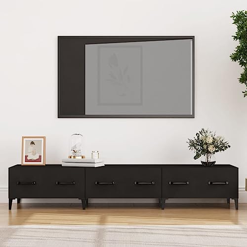 Furniture Home Tools TV-Schrank, Schwarz, 150 x 34,5 x 30 cm, Holzwerkstoff von csderty