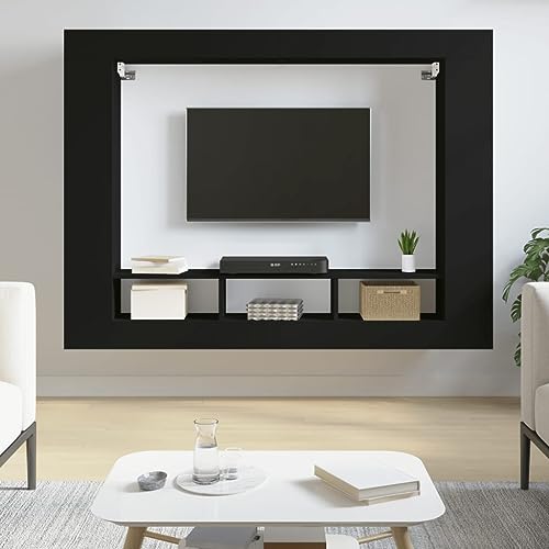 Furniture Home Tools TV-Schrank, Schwarz, 152 x 22 x 113 cm, Holzwerkstoff von csderty