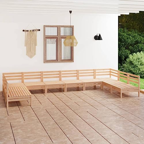 csderty Furniture Home Tools 10-teiliges Garten-Lounge-Set Massivholz Kiefer von csderty