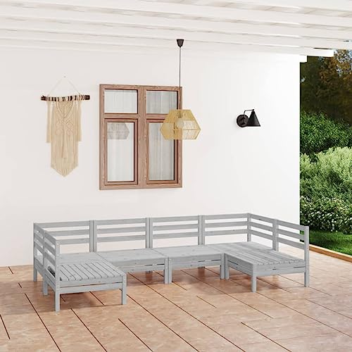 csderty Furniture Home Tools 6-teiliges Garten-Lounge-Set Weiß Massivholz Kiefer von csderty