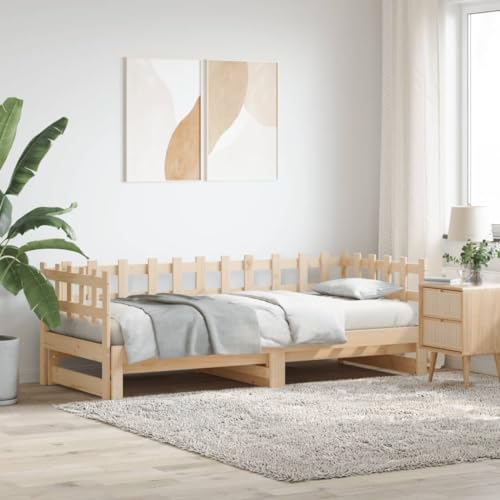 csderty Furniture Home Tools Ausziehbares Tagesbett 2x(80x200) cm Massivholz Kiefer von csderty