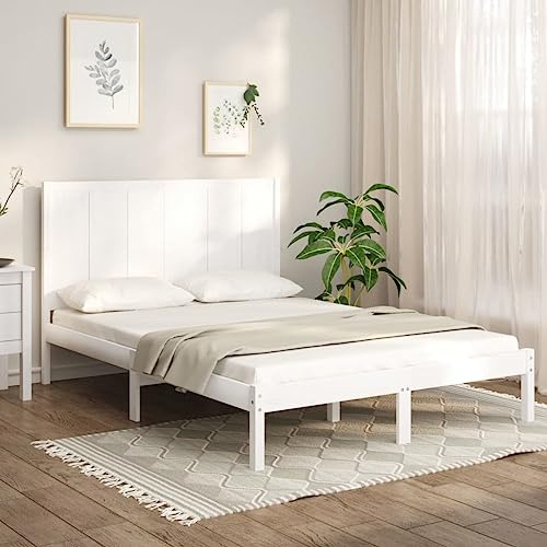 csderty Furniture Home Tools Bettgestell Weiß Massivholz Kiefer 160x200 cm von csderty