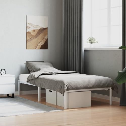 csderty Furniture Home Tools Bettgestell aus Metall, Weiß, 90 x 190 cm, Einzelbett von csderty