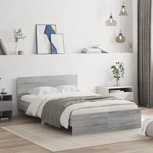 csderty Furniture Home Tools Bettrahmen mit Kopfteil Grau Sonoma 120x200 cm von csderty