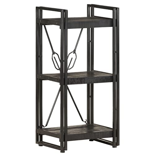 csderty Furniture Home Tools Bücherregal mit 3 Ebenen, schwarz, 40 x 30 x 80 cm, massives Mangoholz von csderty