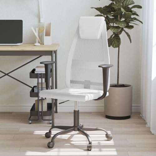 csderty Furniture Home Tools Bürostuhl, weißes Netzgewebe und Kunstleder von csderty
