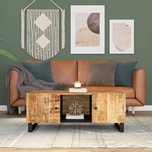 csderty Furniture Home Tools Couchtisch, 100 x 54 x 40 cm, Massivholz, Mango & Holzwerkstoff von csderty
