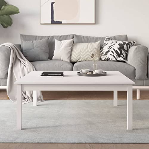 csderty Furniture Home Tools Couchtisch Weiß 100x100x40cm Massivholz Kiefer von csderty