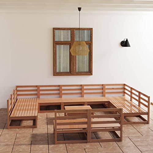csderty Furniture Home Tools Garten-Lounge-Set, massives Kiefernholz, 12-teilig von csderty