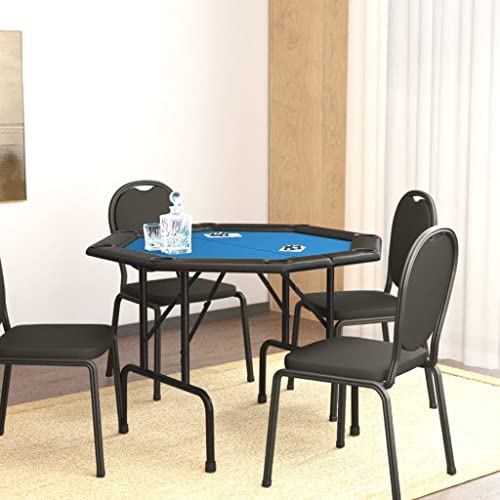 csderty Furniture Home Tools Klappbarer Pokertisch für 8 Spieler, blau, 108 x 108 x 75 cm von csderty