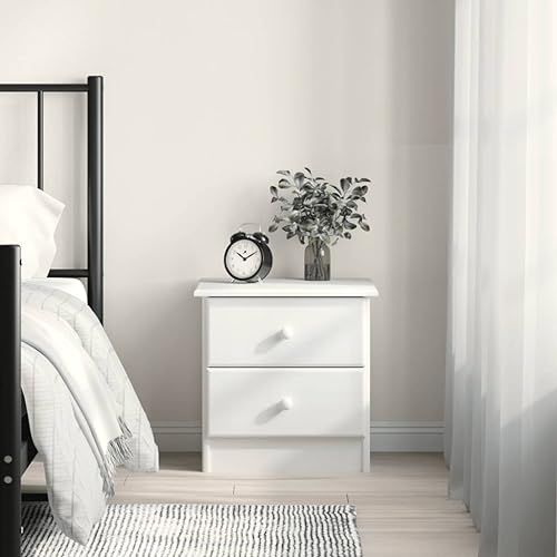 csderty Furniture Home Tools Nachttisch ALTA Weiß 43x35x40,5 cm Massivholz Kiefer von csderty
