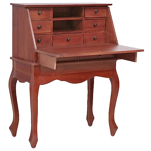csderty Furniture Home Tools Sekretär-Schreibtisch, Braun, 78 x 42 x 103 cm, massives Mahagoniholz von csderty