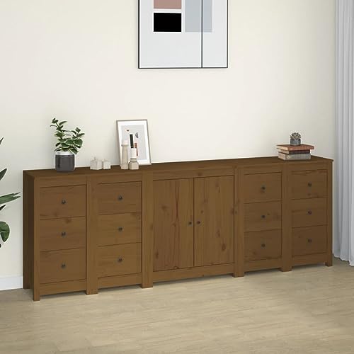 csderty Furniture Home Tools Sideboard Honigbraun 230x35x80cm Massivholz Kiefer von csderty