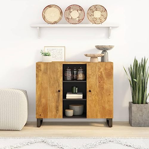 csderty Furniture Home Tools Sideboard mit 2 Türen 90x33x75 cm Massivholz Mango von csderty