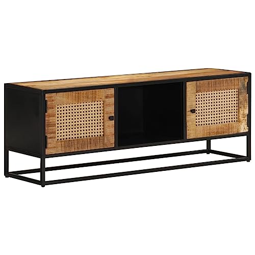 csderty Furniture Home Tools TV-Schrank, 110 x 30 x 40 cm, massives raues Holz, Mango und Eisen von csderty