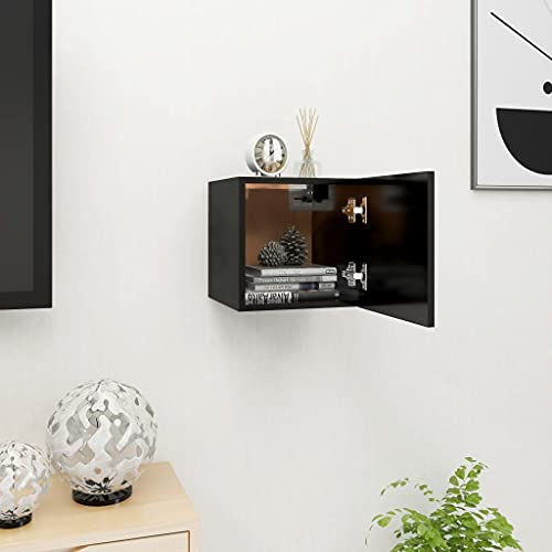 csderty Furniture Home Tools TV-Schrank, Wandmontage, Schwarz, 30,5 x 30 x 30 cm von csderty