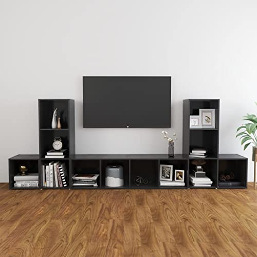 csderty Furniture Home Tools TV-Schrank-Set, Grau, Holzwerkstoff, 5-teilig von csderty