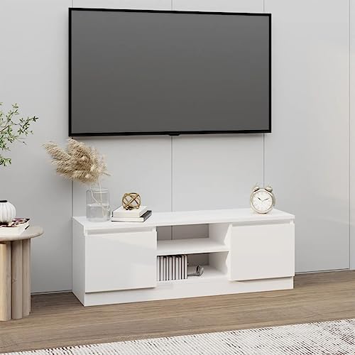 csderty Furniture Home Tools TV Schrank mit Tür Weiß 102x30x36cm von csderty