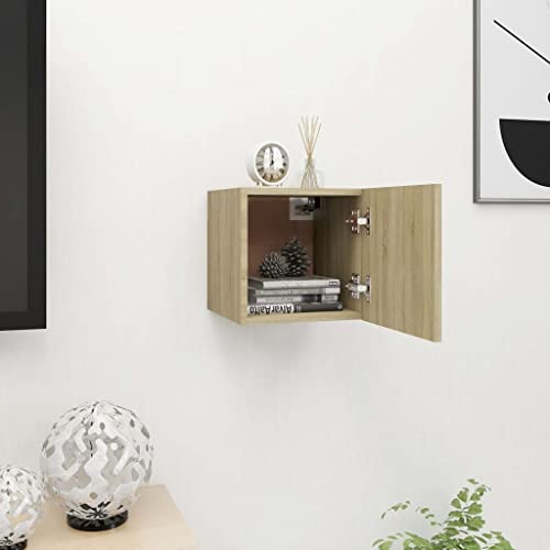 csderty Furniture Home Tools TV-Schrank zur Wandmontage, Sonoma-Eiche, 30,5 x 30 x 30 cm von csderty