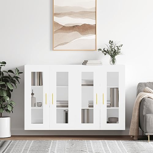 csderty Furniture Home Tools Wandschränke, 2 Stück, Hochglanz-Weiß, Holzwerkstoff von csderty