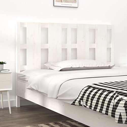 csderty Möbel Home Tools Bett Kopfteil Weiß 125,5x4x100cm Massivholz Kiefer von csderty