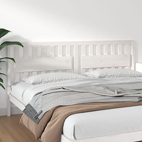 csderty Möbel Home Tools Bett Kopfteil Weiß 205,5x4x100cm Massivholz Kiefer von csderty