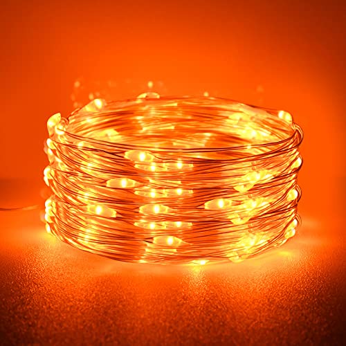 cshare Halloween Deko Lichterkette, Herbst lichterkette, 3m 9.8ft 30 LED Orange Fall Fairy Lichter,Halloween Dekorationen String Lichter IP65 wasserdicht Zelt Lichter für kürbis Dach Fenster Party. von cshare