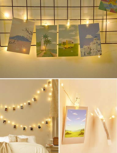 cshare LED Fotoclips Lichterkette, 2M 20LED Foto Lichterkette Batteriebetriebene mit 20 Klammern für Zimmer Deko,Wohnzimmer, Weihnachten, Hochzeiten, Wand, Party, Schlafzimmer. von cshare