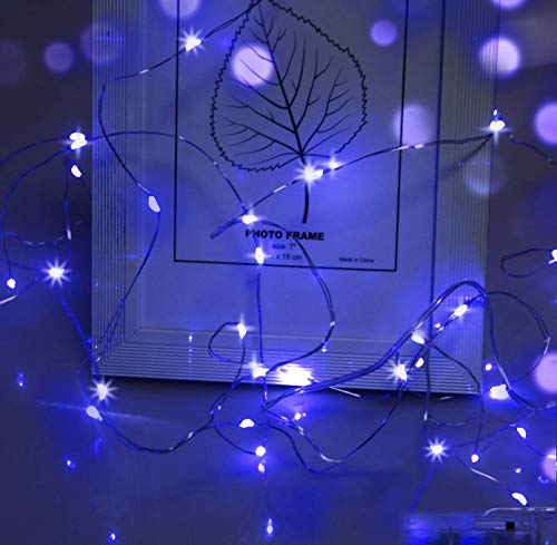 cshare LED Lichterkette, 3m LED Draht Micro Lichterkette,Micro 30 LEDs Lichterkette AA Batterie betrieb für Party, Garten, Weihnachten, Halloween, Hochzeit, Beleuchtung, Zimmer (Blau) von cshare