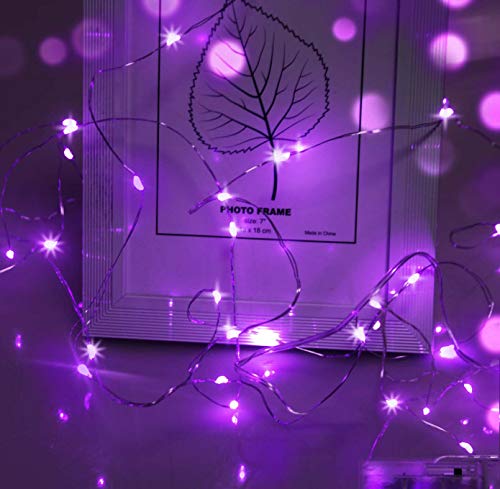 cshare Halloween Deko LED Lichterkette, 3m LED Draht Micro Lichterkette,Micro 30 LEDs Lichterkette AA Batterie betrieb für Party, Garten, Weihnachten, Hochzeit, Beleuchtung, Zimmer (Lila) von cshare