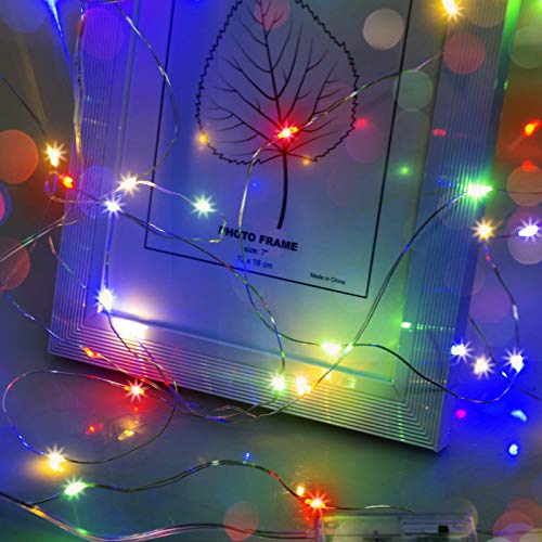 cshare LED Lichterkette, 3m/9,84Ft 30LEDs Draht Micro Lichterkette AA Batterie betrieb für Party, Garten, Weihnachten, Halloween, Hochzeit, Beleuchtung, Zimmer (Mehrfarbig) von cshare