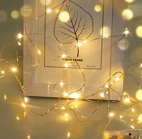 cshare LED Lichterkette, 10m LED Micro Lichterkette,Micro 100 LEDs Lichterkette für Party,Garten,Weihnachten, Halloween,Hochzeit,Beleuchtung,Zimmer,Kindertag, Muslim Ramadan Dekoration (Warmweiß) von cshare