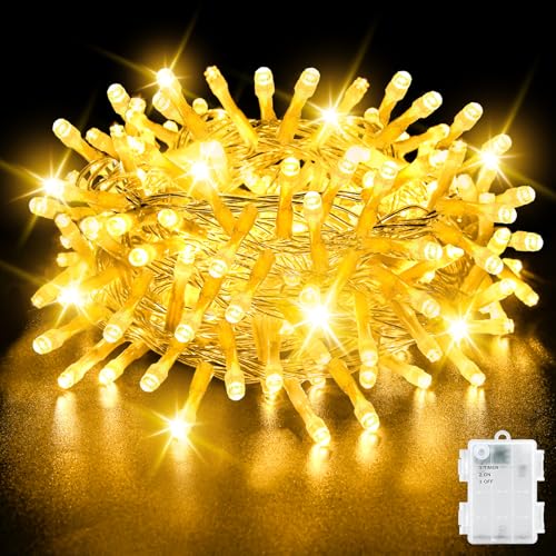 cshare Lichterkette Außen Batterie, 5M 50er LED Warmweiß Weihnachten Lichterkette mit Timer IP65 Wasserdicht Lichterketten für Weihnachtsbaum Schlafzimmer Garten Innen Dekorationen cshare Lichterkette Außen Batterie, 5M 50er LED Warmweiß Weihnachten Lichterkette mit Timer IP65 Wasserdicht Lichterketten für Weihnachtsbaum Schlafzimmer Garten Innen Dekorationen von cshare