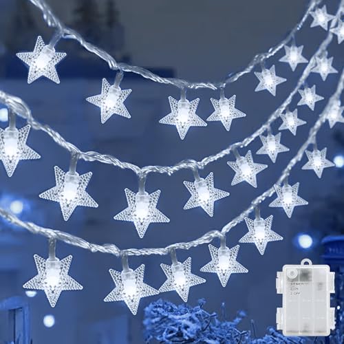 cshare Sterne Lichterkette Außen Batterie, 6M 40LED Fünfzackiger Stern Lichterketten mit Timer IP65 Wasserdicht für Jar Garten Camping Weihnachten Innen Außen Dekorationen, Kaltweiß cshare Sterne Lichterkette Außen Batterie, 6M 40LED Fünfzackiger Stern Lichterketten mit Timer IP65 Wasserdicht für Jar Garten Camping Weihnachten Innen Außen Dekorationen, Kaltweiß von cshare