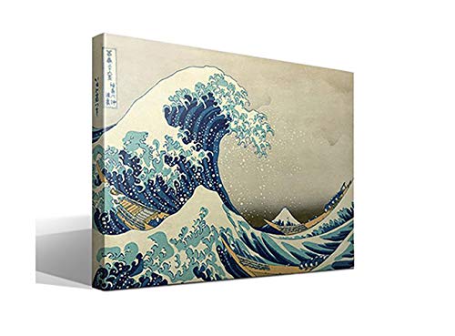 CF CUADROSFAMOSOS.ES CUADROSFAMOSOS.ES Druck auf Leinwand - Katsushika Hokusai - Die große Welle vor Kanagawa - 95x70cm von cuadrosfamosos.es