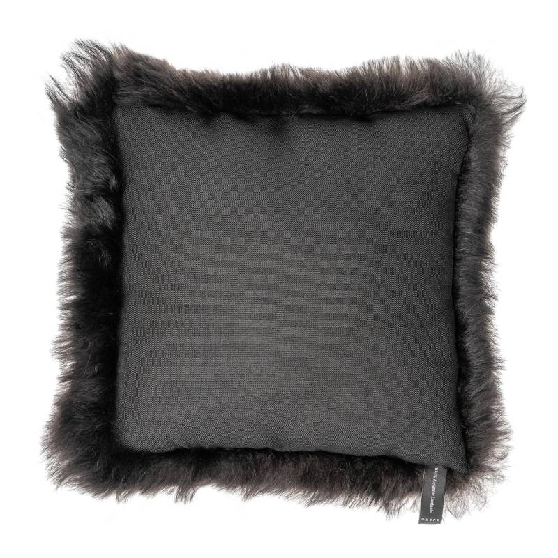 cuero - Sheepskin Shorn Kissen 35x35cm - schwarz von cuero