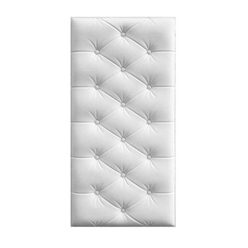cuffslee wasserdichte Wandpaneel 3D Selbstklebende Tapete für Wohnzimmer TV Hintergrund Badezimmer Dekoration weiß von cuffslee