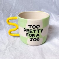 Ikonen-Handgefertigte Und Handbemalte Keramiktasse, Niedliche Moderne Kaffeetasse, Zitat-Tasse, Geschenk Zum 21 von cuginoceramics