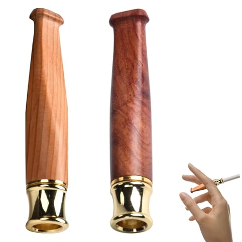 2 Stück Holz Zigarettenhalter Zigarettenhalter Wiederverwendbarer Rauchteerfilter Zigarettenspitze Zigarettenhalter Wiederverwendbarer Abnehmbar Filter Zigarettenspitze von cuhostki
