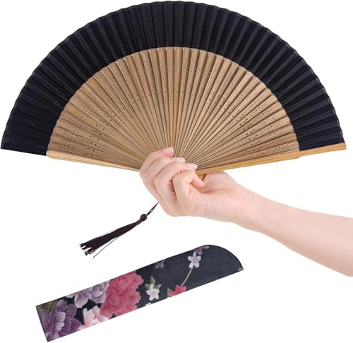cuhostki 1 Stück Handfächer Faltventilator Chinesischer handfächer Fan Fächer Faltbarer Hand Fan Haus Wand Dekoration Musikfestival Tanz Performance Geschenk von cuhostki