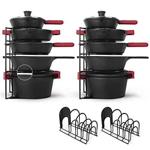 Pfannen-Organizer, silikonbeschichtet, rutschfest, 38.1 cm, strapazierfähig, für Küchentheke/Schrank, Organisation – Halter für Backblech, Schneidebrett, Geschirrständer, 2 Stück von cuisinel