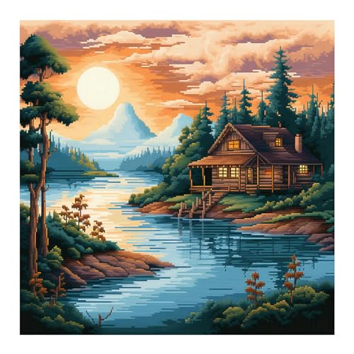 Cukol Kreuzstich Set Vorgedruckt Seenlandschaft, Stickvorlagen Stickbilder Vorgedruckt Kreuzstich Stickpackungen Stickpackung Cross Stitch Embroidery Kit Stickset Sticken Set Erwachsene Anfänger 40x40 Cukol Kreuzstich Set Vorgedruckt Seenlandschaft, Stickvorlagen Stickbilder Vorgedruckt Kreuzstich Stickpackungen Stickpackung Cross Stitch Embroidery Kit Stickset Sticken Set Erwachsene Anfänger 40x40 von cukol cukol