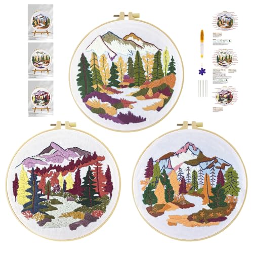 cukol cukol 3pcs Stickset Sticken Set für Erwachsene Anfänger, Embroidery Kit, Stickvorlagen Kreuzstich Vorgedruckt Stickbilder Stickbild Stickpackung Stickvorlage Stickpackungen Stickerei Wald cukol cukol 3pcs Stickset Sticken Set für Erwachsene Anfänger, Embroidery Kit, Stickvorlagen Kreuzstich Vorgedruckt Stickbilder Stickbild Stickpackung Stickvorlage Stickpackungen Stickerei Wald von cukol cukol