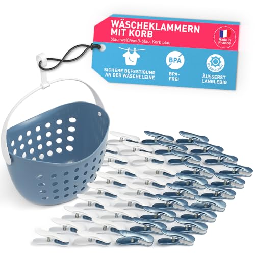 Culiclean Stabil Soft Clips mit Korb - 40 Stück, Blau-Weiß, Henkel statt Beutel Culiclean Stabil Soft Clips mit Korb - 40 Stück, Blau-Weiß, Henkel statt Beutel von culiclean